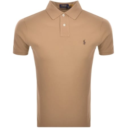 Product Image for Ralph Lauren Custom Slim Polo T Shirt Brown