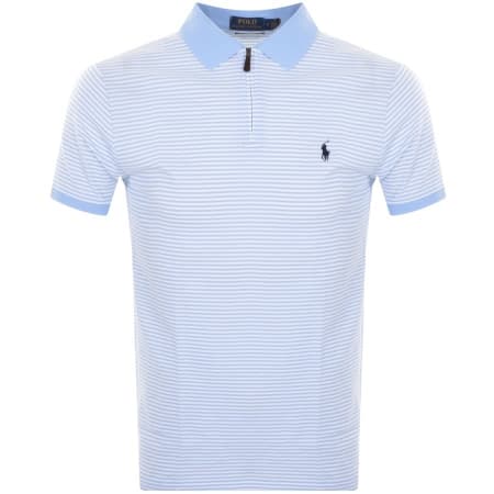 Product Image for Ralph Lauren Slim Fit Half Zip Polo T Shirt Blue
