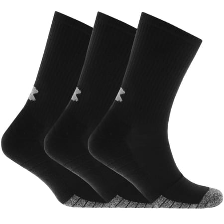 Product Image for Under Armour Three Pack HeatGrear Crew Socks Black