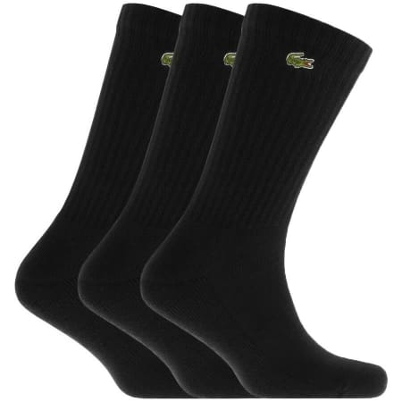 Product Image for Lacoste Sport Logo Triple Pack Socks Black