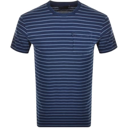 Product Image for Superdry Vintage Stripe Logo T Shirt Blue