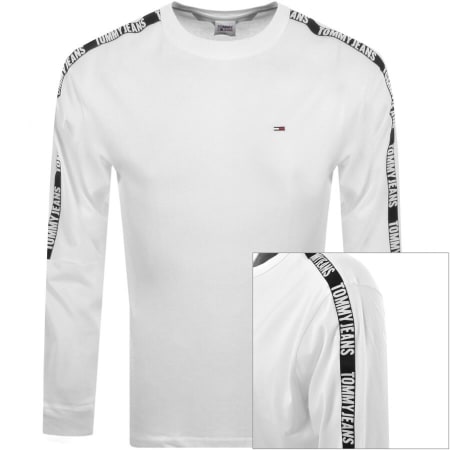 Product Image for Tommy Jeans Long Sleeve Logo T Shirt White