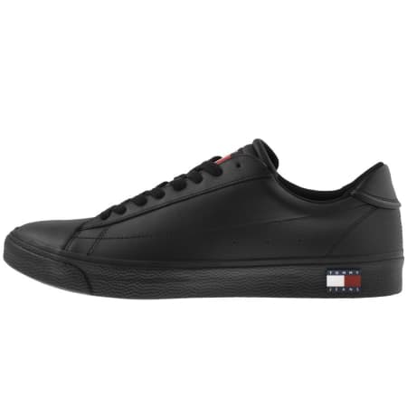 Product Image for Tommy Jeans Varsity Leather Trainers Black