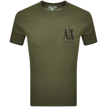 Product Image for Armani Exchange Crew Neck Logo T Shirt Green