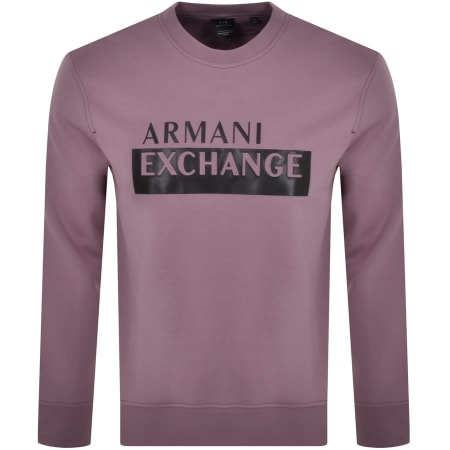Product Image for Armani Exchange Crew Neck Logo Sweatshirt Purple