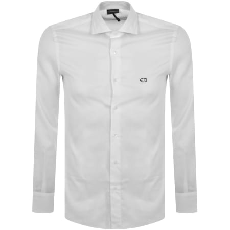 Product Image for Emporio Armani Logo Long Sleeve Shirt White