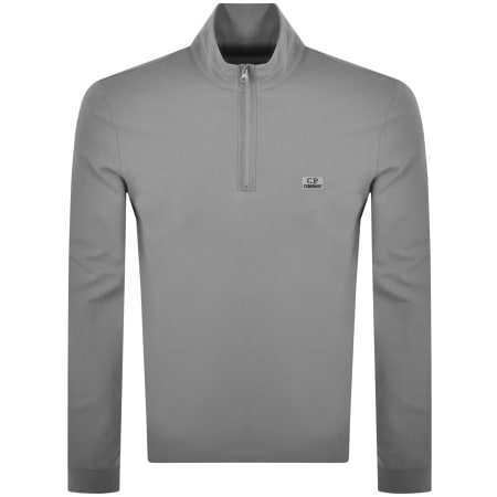 Product Image for CP Company Half Zip Long Sleeve Polo Shirt Grey