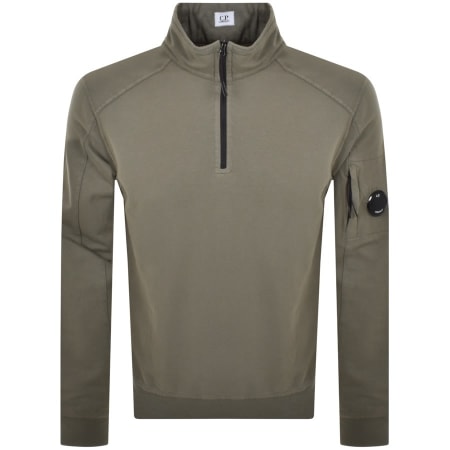 Product Image for CP Company Half Zip Sweatshirt Green