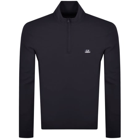 Product Image for CP Company Half Zip Long Sleeve Polo Shirt Navy