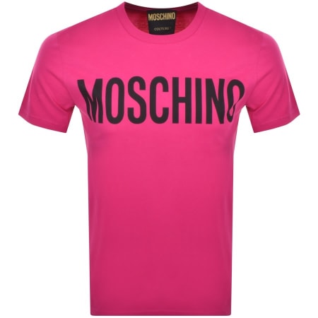Product Image for Moschino Short Sleeve Logo T Shirt Pink