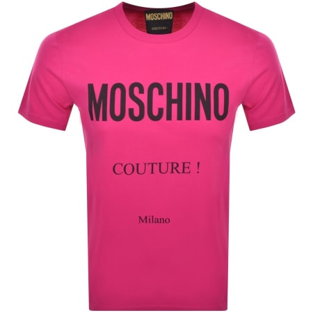 Product Image for Moschino Short Sleeve Iconic Logo T Shirt Pink