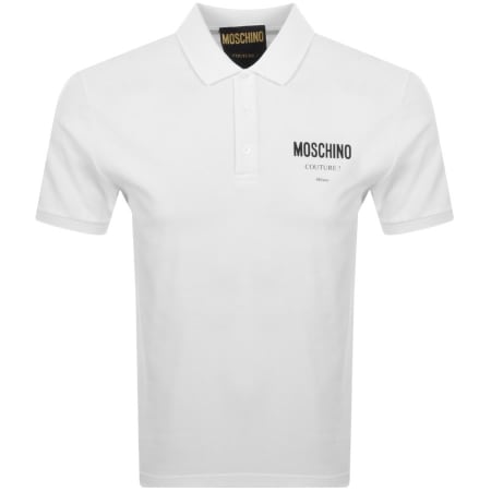 Product Image for Moschino Short Sleeve Logo Polo T Shirt White