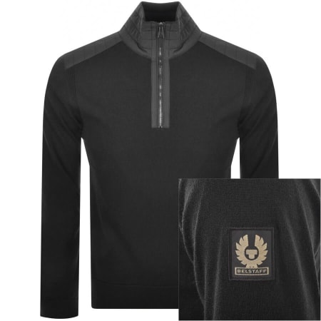 Product Image for Belstaff Kilmington Half Zip Logo Jumper Black