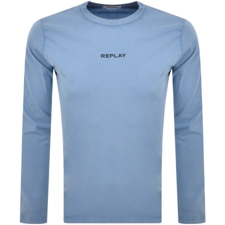 Product Image for Replay Long Sleeve Crew Neck T Shirt Blue