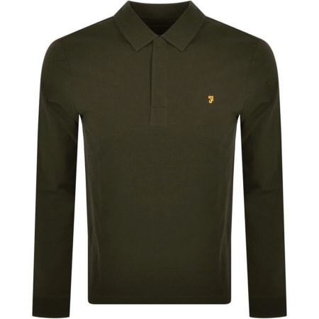Product Image for Farah Vintage Long Sleeve Polo T Shirt Green