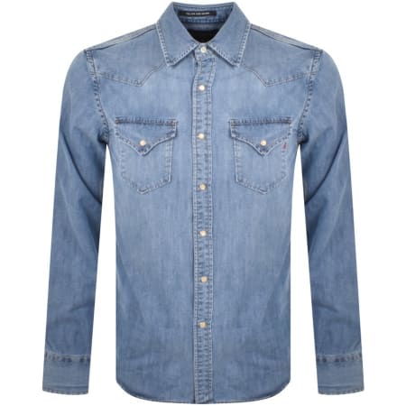 Product Image for Replay Long Sleeved Denim Shirt Blue