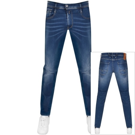 Product Image for Replay Anbass Hyperflex Jeans Mid Wash Blue