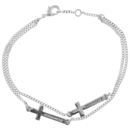 Product Image for DSQUARED2 Two Chain Cross Bracelet Silver