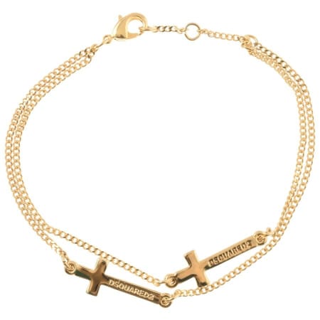 Product Image for DSQUARED2 Two Chain Cross Bracelet Gold