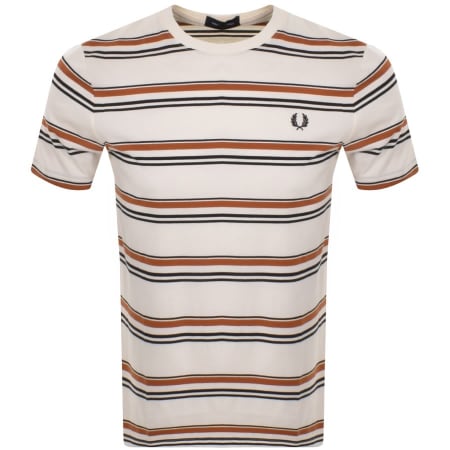 Product Image for Fred Perry Fine Stripe T Shirt Cream