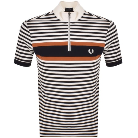 Product Image for Fred Perry Striped Polo T Shirt Cream