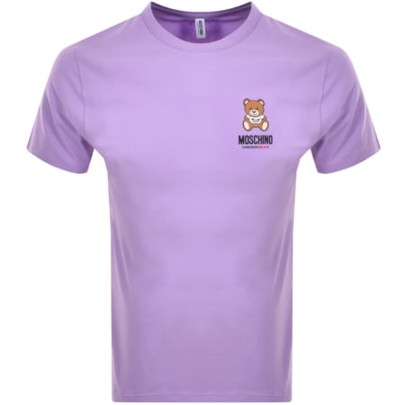 Product Image for Moschino Lounge Bear Logo T Shirt Purple