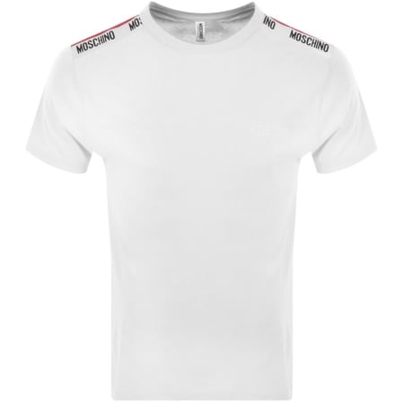 Product Image for Moschino Taped Logo Short Sleeved T Shirt White