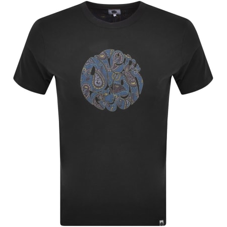 Product Image for Pretty Green Alloway Paisley Logo T Shirt Black