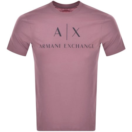 Product Image for Armani Exchange Slim Crew Neck Logo T Shirt Purple