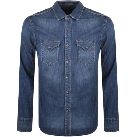 Product Image for Replay Long Sleeved Denim Look Shirt Blue