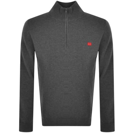 Product Image for HUGO San Qunitus Half Zip Jumper Grey