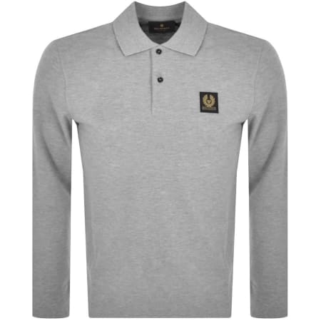 Product Image for Belstaff Logo Long Sleeve Polo T Shirt Grey