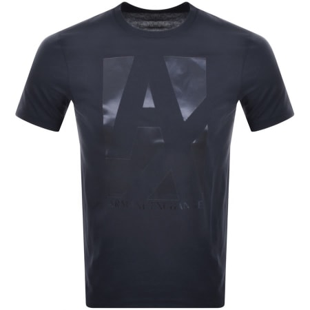 Product Image for Armani Exchange Crew Neck Logo T Shirt Navy