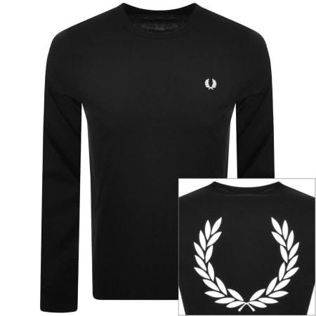 Product Image for Fred Perry Laurel Wreath Long Sleeve T Shirt Black
