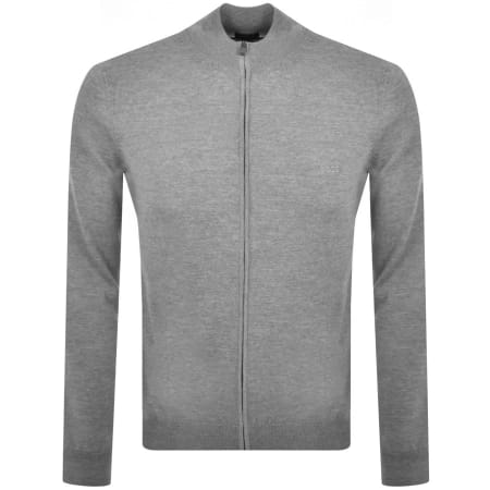 Product Image for BOSS Balonso Full Zip Knit Jumper Grey