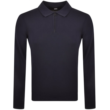 Product Image for BOSS Luna Half Zip Knit Jumper Navy