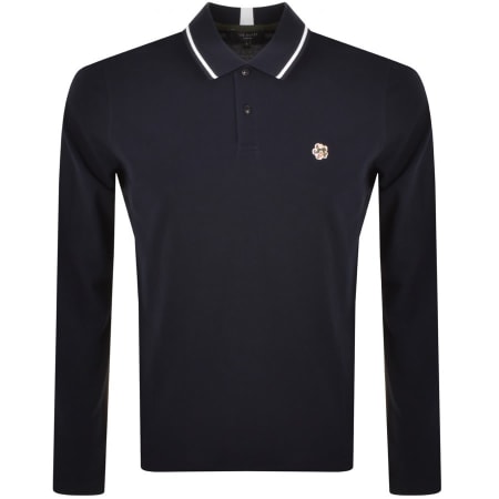 Product Image for Ted Baker Fulhumm Long Sleeved Polo T Shirt Navy