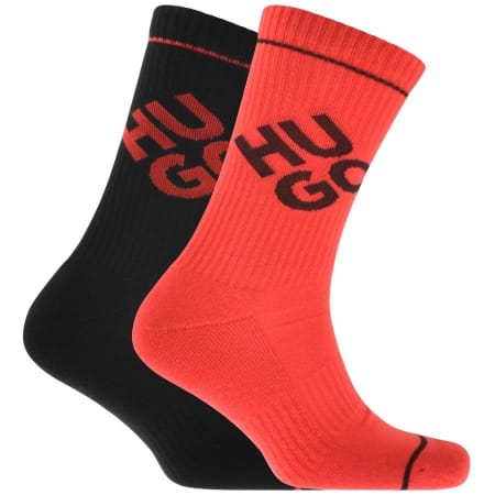 Product Image for HUGO 2 Pack Logo Socks Red