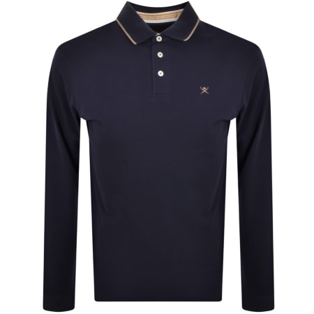 Product Image for Hackett Long Sleeved Logo Polo T Shirt Navy