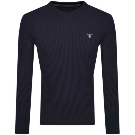 Product Image for Gant Half Zip Knit Jumper Navy