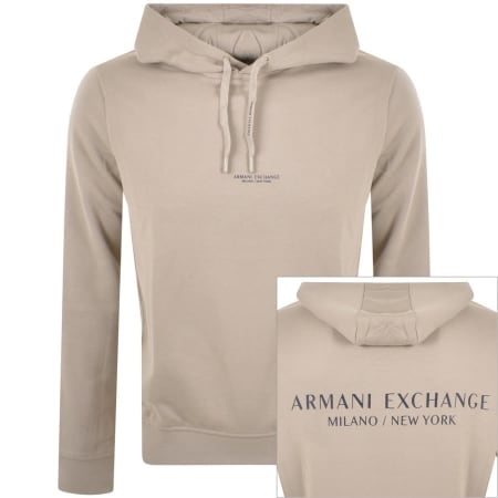 Product Image for Armani Exchange Logo Hoodie Beige