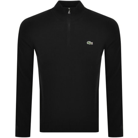 Product Image for Lacoste Half Zip Logo Knit Jumper Black