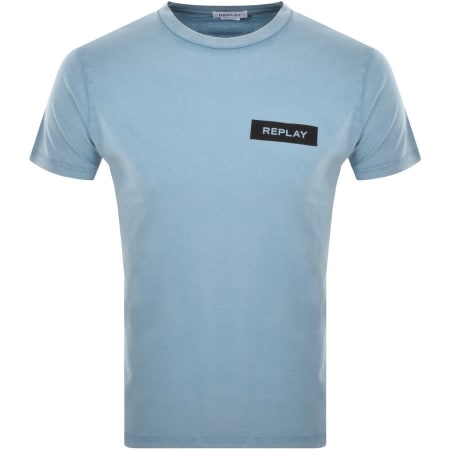 Product Image for Replay Logo Crew Neck T Shirt Blue
