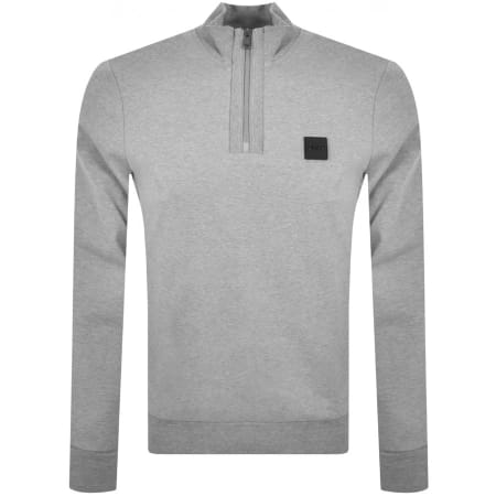Product Image for BOSS Sidney Half Zip Sweatshirt Grey