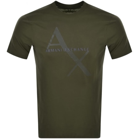 Product Image for Armani Exchange Crew Neck Logo T Shirt Khaki