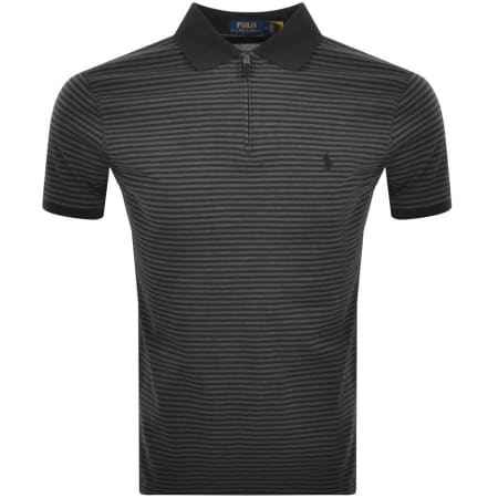 Product Image for Ralph Lauren Slim Fit Half Zip Polo T Shirt Grey